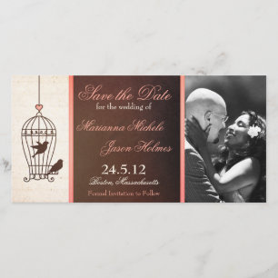 Fantasy Birdcage Chocolate & Pink Save the Date