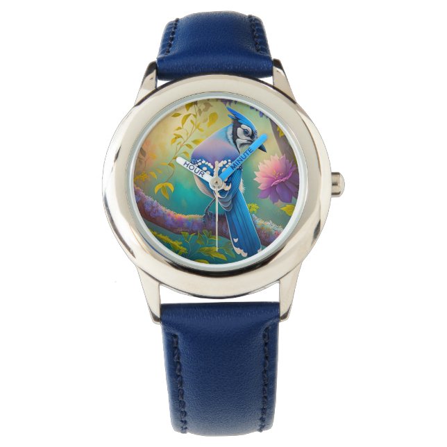 Fantasy Birds Blue Jay Armbanduhr (Vorderseite)
