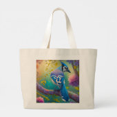 Fantasy Birds Blue Jay Jumbo Stoffbeutel (Rückseite)