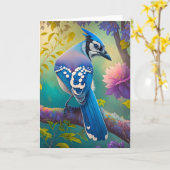 Fantasy Birds Blue Jay Karte (Gelbe Blume)