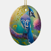 Fantasy Birds Blue Jay Keramik Ornament (Rechts)