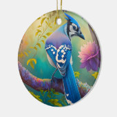 Fantasy Birds Blue Jay Keramik Ornament (Links)