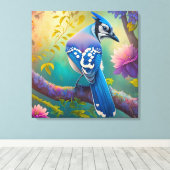 Fantasy Birds Blue Jay Leinwanddruck (Insitu (Holzboden))