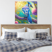 Fantasy Birds Blue Jay Leinwanddruck (Insitu (Schlafzimmer))