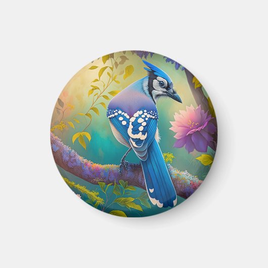 Fantasy Birds Blue Jay Magnet (Vorne)