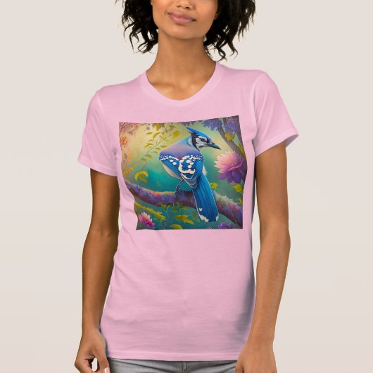 Fantasy Birds Blue Jay T-Shirt (Vorderseite)