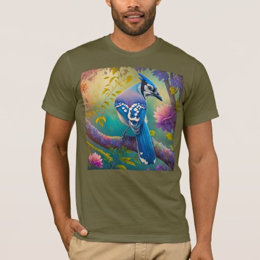 Fantasy Birds Blue Jay T-Shirt (Vorderseite)