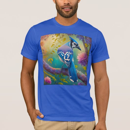 Fantasy Birds Blue Jay T-Shirt (Vorderseite)