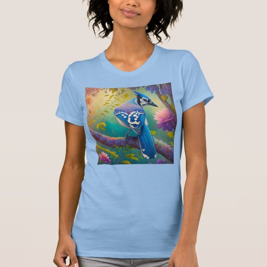 Fantasy Birds Blue Jay T-Shirt (Vorderseite)