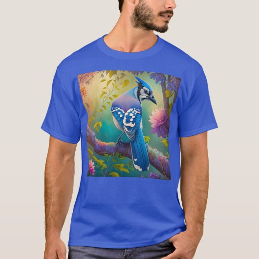 Fantasy Birds Blue Jay T-Shirt (Vorderseite)