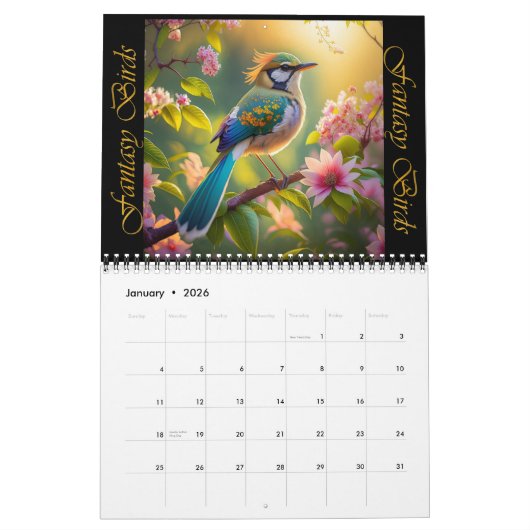 Fantasy Birds Iridescent Series Kalender (Jan 2026)