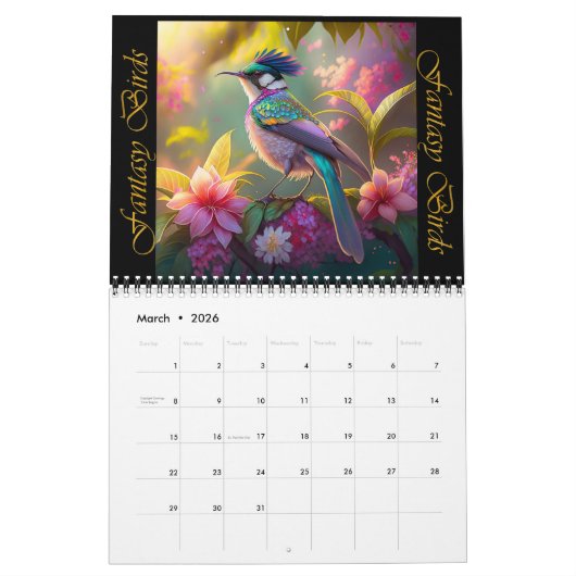 Fantasy Birds Iridescent Series Kalender (Mär 2026)