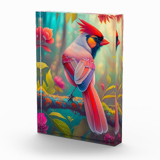 Fantasy Birds Männlicher Kardinal Fotoblock (Rechts)