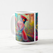 Fantasy Birds Männlicher Kardinal Kaffeetasse (Vorderseite Links)