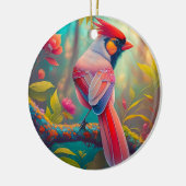 Fantasy Birds Männlicher Kardinal Keramik Ornament (Links)