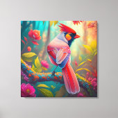 Fantasy Birds Männlicher Kardinal Leinwanddruck (Vorderseite)
