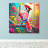 Fantasy Birds Männlicher Kardinal Leinwanddruck (Insitu (Holzboden))