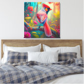 Fantasy Birds Männlicher Kardinal Leinwanddruck (Insitu (Schlafzimmer))