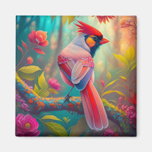 Fantasy Birds Männlicher Kardinal Magnet