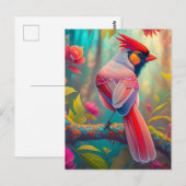 Fantasy Birds Männlicher Kardinal Postkarte (Vorne/Hinten)