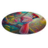 Fantasy Birds Männlicher Kardinal Schneidebrett (Ecke)