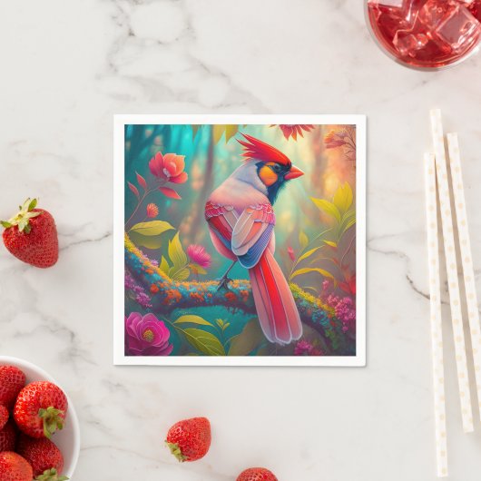 Fantasy Birds Männlicher Kardinal Serviette (Beispiel)