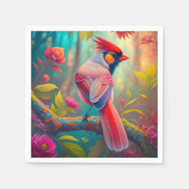 Fantasy Birds Männlicher Kardinal Serviette