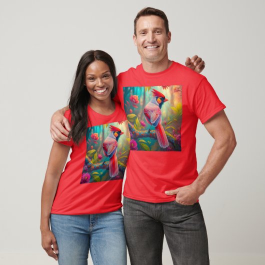 Fantasy Birds Männlicher Kardinal T-Shirt (Unisex)