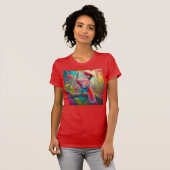 Fantasy Birds Männlicher Kardinal T-Shirt (Vorne ganz)