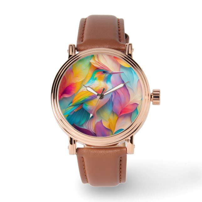 Fantasy Birds Silk Bird Armbanduhr (Vorderseite)