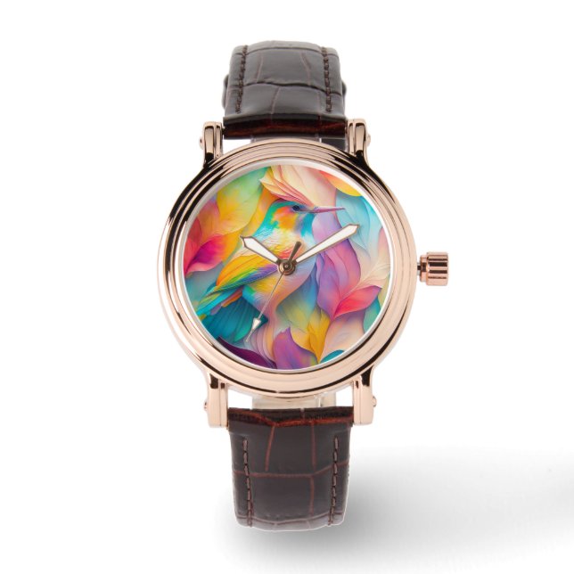 Fantasy Birds Silk Bird Armbanduhr (Vorderseite)