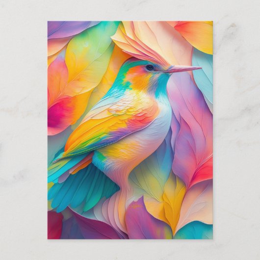 Fantasy Birds Silk Bird Postkarte (Vorderseite)