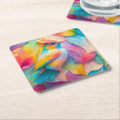 Fantasy Birds Silk Bird Rechteckiger Pappuntersetzer (angewinkelt)