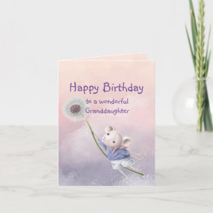  Fantasy Birthday Grandtochter Mouse Dandelion Karte
