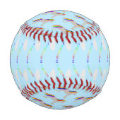 Fantasy Birthday Unicorn Regenbogen und Wolken Baseball (Rückseite)