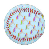 Fantasy Birthday Unicorn Regenbogen und Wolken Baseball (Vorderseite Links)