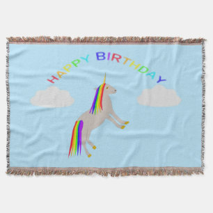 Fantasy Birthday Unicorn Regenbogen und Wolken Decke