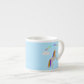 Fantasy Birthday Unicorn Regenbogen und Wolken Espressotasse (Vorderseite Rechts)