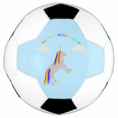 Fantasy Birthday Unicorn Regenbogen und Wolken Fußball (Vorderseite)
