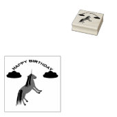 Fantasy Birthday Unicorn Regenbogen und Wolken Gummistempel (Stempel)
