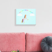 Fantasy Birthday Unicorn Regenbogen und Wolken Leinwanddruck (Insitu (Wohnzimmer))