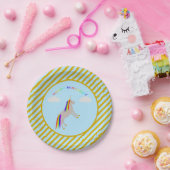 Fantasy Birthday Unicorn Regenbogen und Wolken Pappteller (Party)