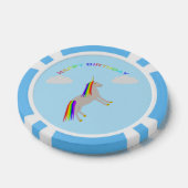 Fantasy Birthday Unicorn Regenbogen und Wolken Pokerchips (Einzeln)