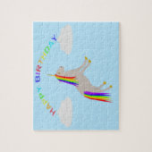 Fantasy Birthday Unicorn Regenbogen und Wolken Puzzle (Vertikal)