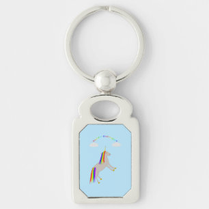 Fantasy Birthday Unicorn Regenbogen und Wolken Schlüsselanhänger