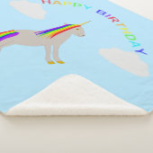 Fantasy Birthday Unicorn Regenbogen und Wolken Sherpadecke (3/4)