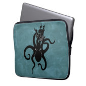 Fantasy Black and Blue Kraken aus dem Tiefen Meer Laptopschutzhülle (Vorderseite Links)
