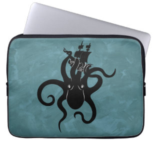 Fantasy Black and Blue Kraken aus dem Tiefen Meer Laptopschutzhülle