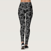 Fantasy Black and White Monster Muster Leggings (Rückseite)