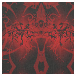 Fantasy Black Dragons Goth Stoff